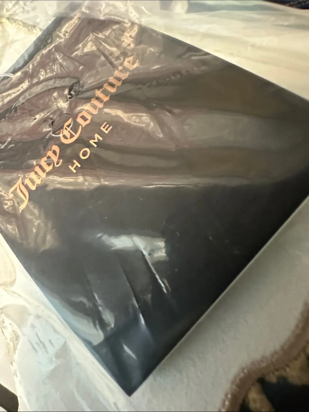 Juicy Couture White Pillow with Leopard Applique and Gold Trim - Picture 2 of 7